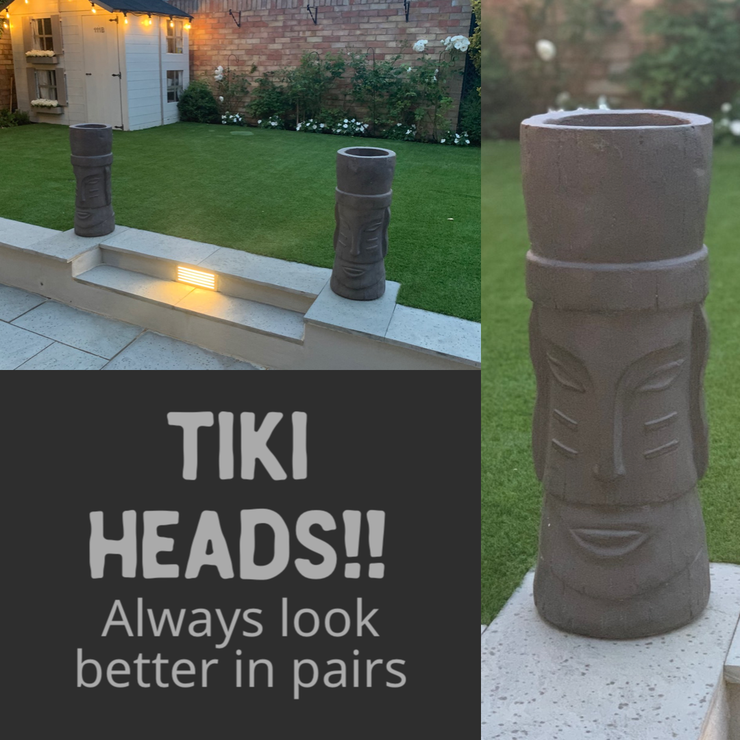 PrioryFlowers's tweet photo. These Tiki heads look great!! With room for a plant in the top, you can create a hairstyle for them 👌  

Very limited stock so be quick.

£59 each or 2 for £99

Free delivery available locally 👌 https://t.co/L6kQOZ7jDN