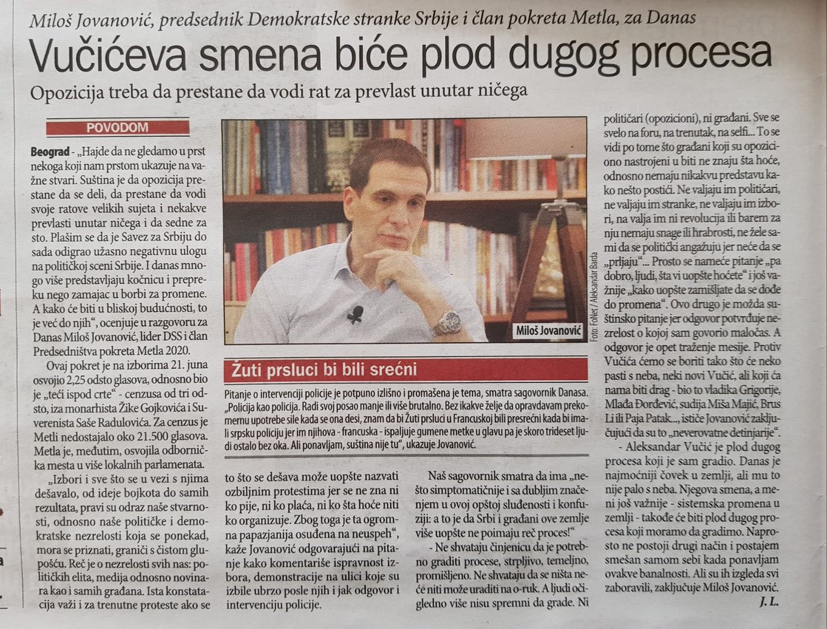 metla2020's tweet photo. Александар Вучић је плод дугог процеса који је сам градио. Данас је најмоћнији човек у земљи, али му то није пало с неба. Његова смена, а мени још важније- системска промена у земљи- такође ће бити плод дугог процеса који морамо да градимо. 👇 https://t.co/6U2wW3Utqx