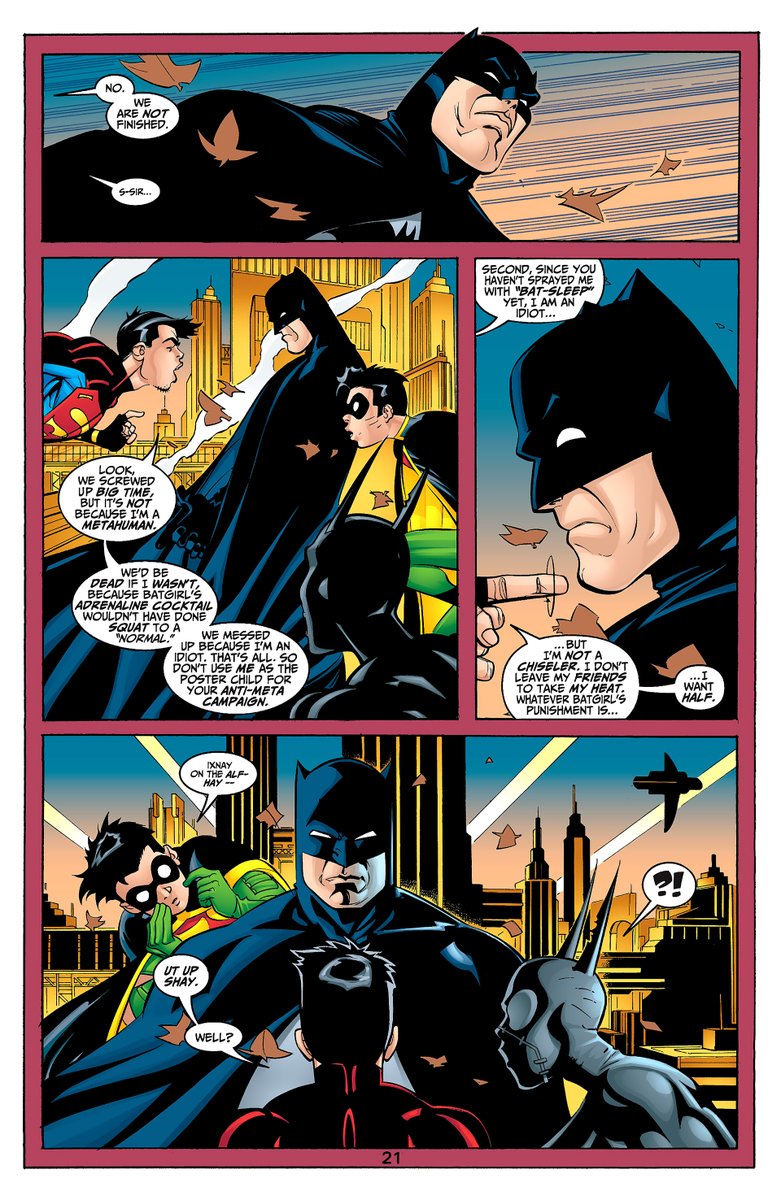 Literally, both Cass/Tim's reaction to standing up against Batdad is glorious.
