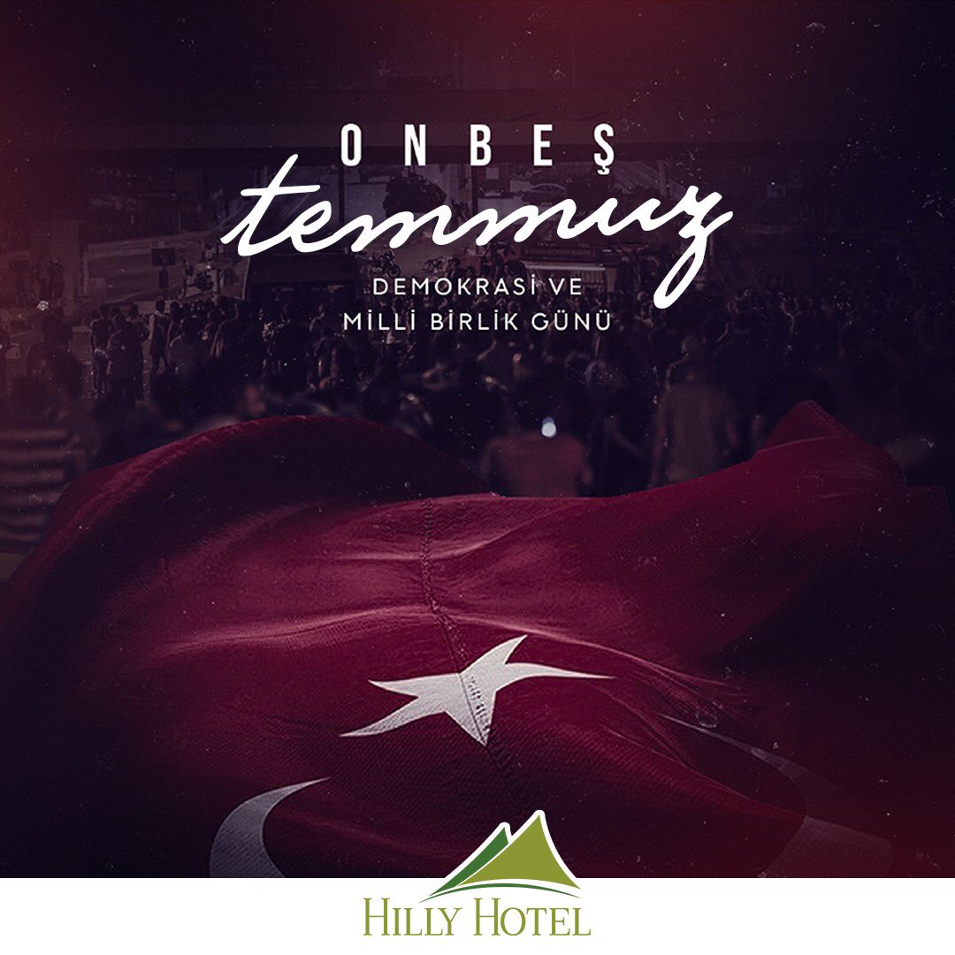Demokrasi ve Milli Birlik Günü’nde şehitlerimizi saygıyla anıyoruz. 
#15temmuz 
#hillyhotel