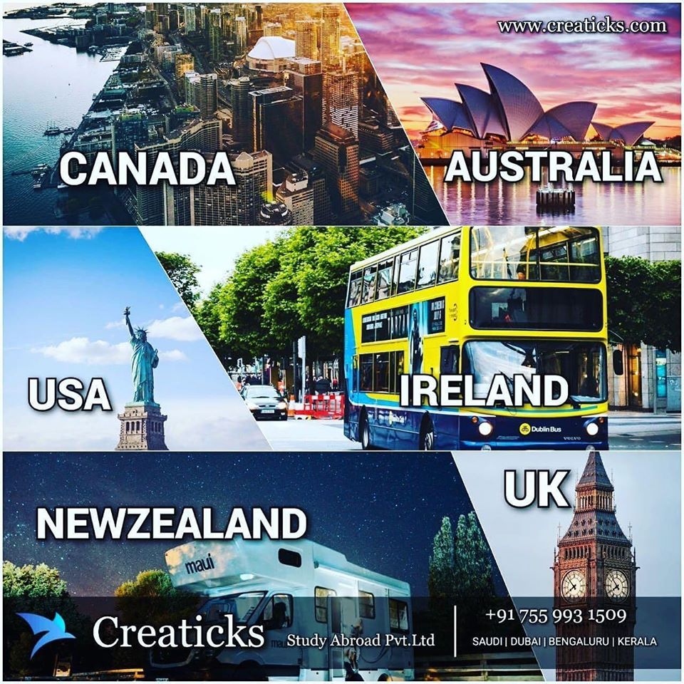creaticksedu's tweet photo. #studyabroad #overseaseducation #overseasstudy #canada #USA #ireland #unitedkingdom #newzealand #australia #europe #creaticksstudyabroad #creaticks @creaticksedu https://t.co/kQ15IrpnsX