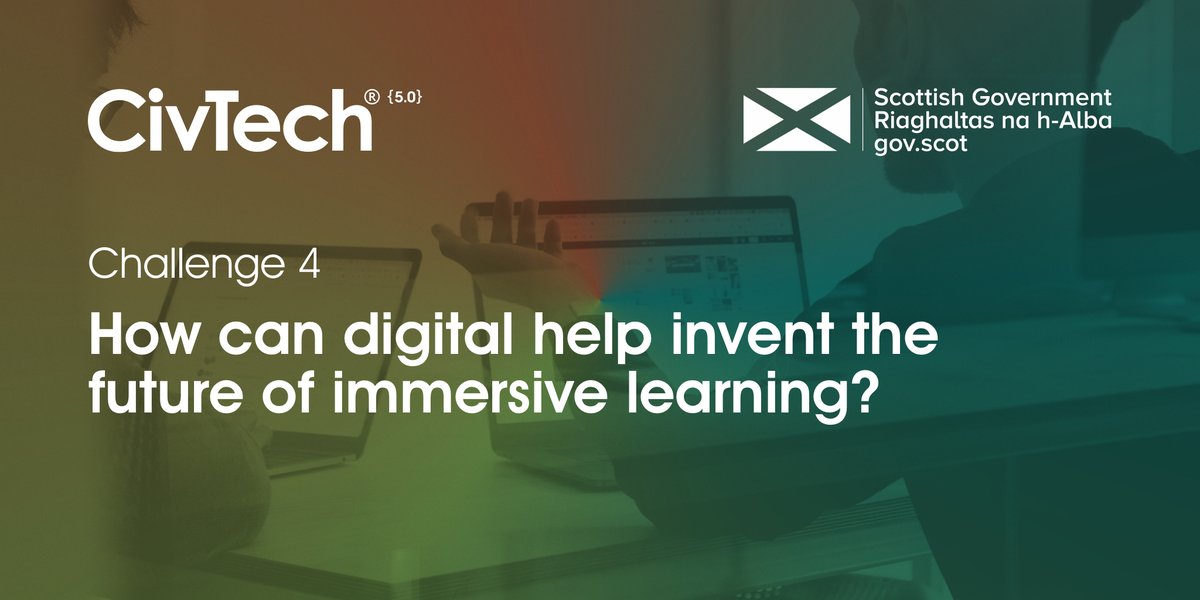 SoDigitalSavvy's tweet photo. RT CivTechScotland: civtech 5.0 - Challenge 4: How can digital help invent the future of immersive learning?
https://t.co/SLqhWQjZbV #CivTech5 #CivTechScotland #ScotlandIsNow #TechForGood https://t.co/svK3CN5eg8