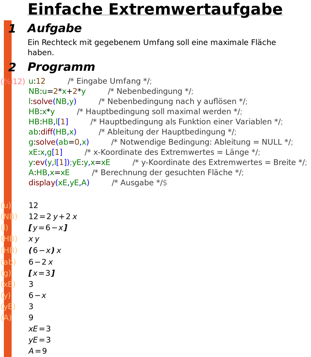 jweilharter's tweet photo. Eine einfache Extremwertaufgabe mit #CASMaxima https://t.co/D5H7NiPNKF