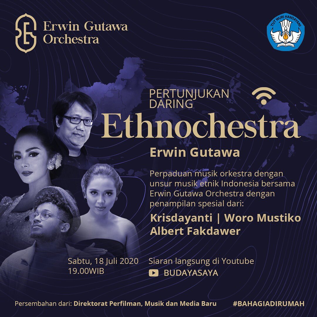 key_wiz's tweet photo. Sabtu ini!! Mari ber-etnik ria bersama Erwin Gutawa Orchestra, feat. Krisdayanti, @MustikoWoro dan @albertfakdawer ! https://t.co/pYszbXCO3E