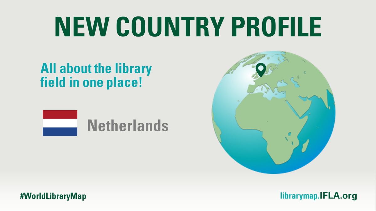 IFLA's tweet photo. The @IFLA_LibraryMap #CountryProfile from the #Netherlands 🇳🇱 is now online.

Discover all about the #library field in the Netherlands in one place, developed in collaboration with #FOBID Netherlands Library Forum.

Check it out here: https://t.co/KfmA7wPPBK #WorldLibraryMap https://t.co/YYjFc98hEs