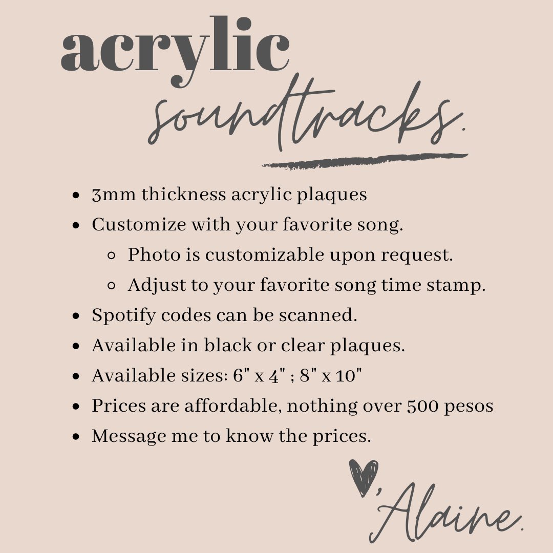 hello filo moots  since a lot of you guys dmed me that you're interested. im selling acrylic soundtracks. hehep.s. this is different from my previous post before, prices got lower with the same good quality. view this thread if you're interested.actual photos below.