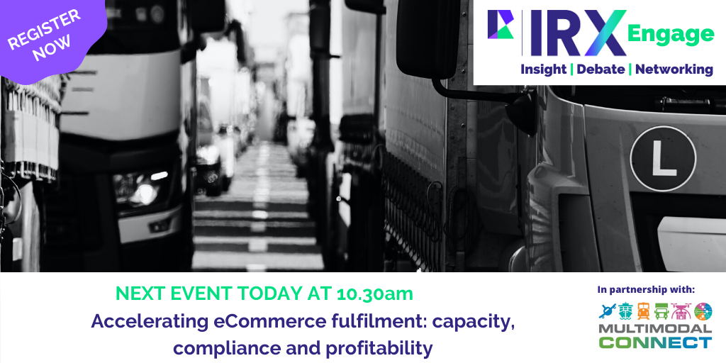edel_conf's tweet photo. The next IRX Engage virtual event is TODAY @ 10.30am. Entitled 'Accelerating eCommerce fulfilment: capacity, compliance and profitability' it will focus on delivery and warehousing. IRX Engage is completely free - you just need to register to get involved: https://t.co/HxHJJkJuNm https://t.co/1kwYs3ZOdz