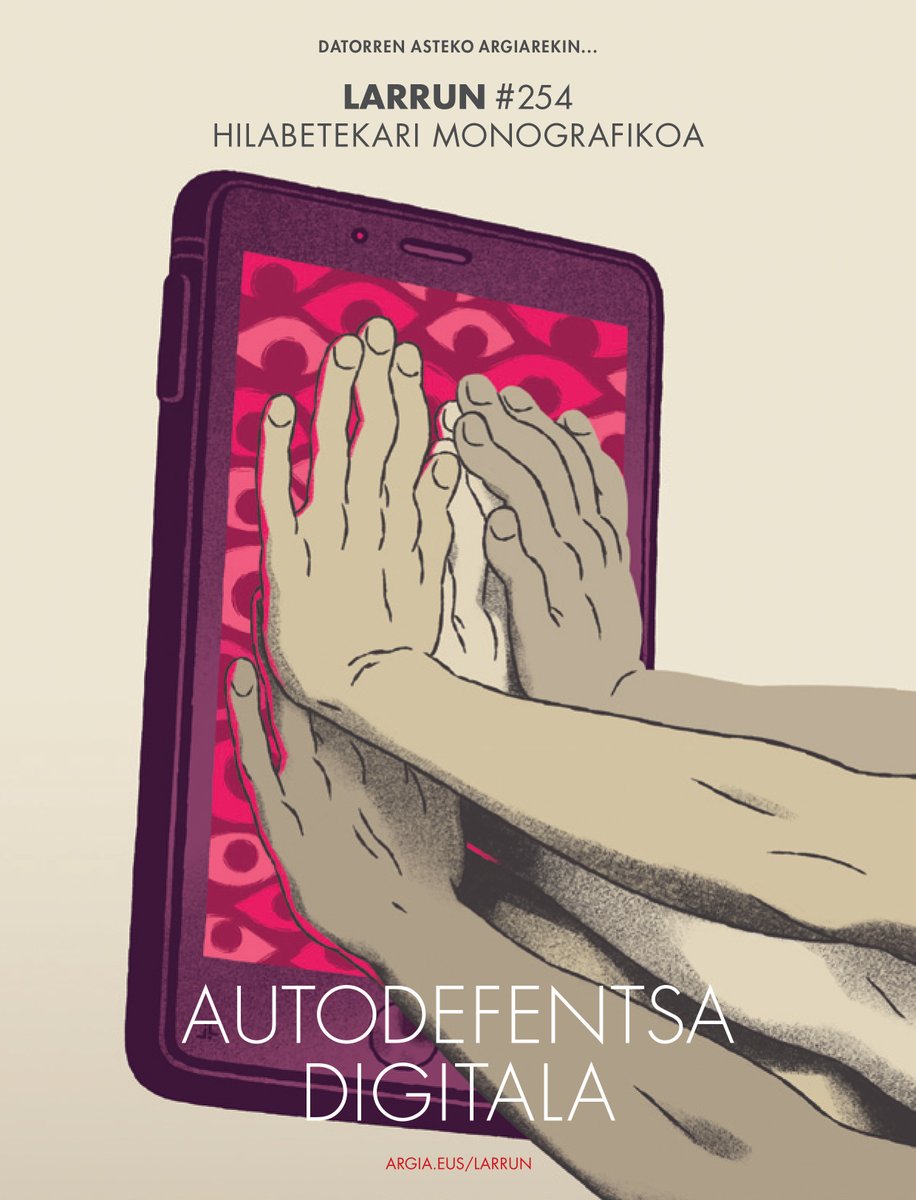 larbelaitz's tweet photo. Zelata masiboaren aurrean: #AutodefentsaDigitala

Herritarrok har ditzakegun neurriak pribatutasunaren eta segurtasunaren alde.

Datorren asteko @argia-rekin argitaratuko da amaitu berri dudan erreportajea, @josevisky-ren azalarekin.

Besteren artean, @dabidnet-ekin elkarrizketa. https://t.co/lgl67nSlZy