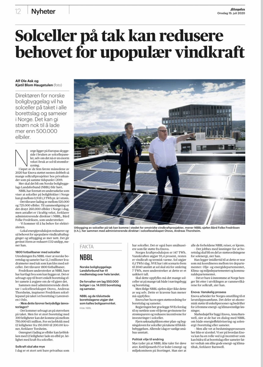 Solceller på alle tak - et enormt potensiale. Det skorter dessverre på pol. handlekraft. ⁦@nikolaiastrup⁩ ⁦<a href="/Rotevatn/">Sveinung Rotevatn</a>⁩ ⁦@HoyreTina⁩ ⁦<a href="/EspenBarthEide/">Espen Barth Eide</a>⁩ ⁦<a href="/KetilKjenseth/">Ketil Kjenseth</a>⁩ ⁦<a href="/MaritArnstad/">Marit Arnstad</a>⁩ ⁦@Haltbrekken⁩ ⁦<a href="/NBBLno/">Norske Boligbyggelag</a>⁩ ⁦<a href="/FolkeFredriksen/">Bård Folke Fredriksen</a>⁩