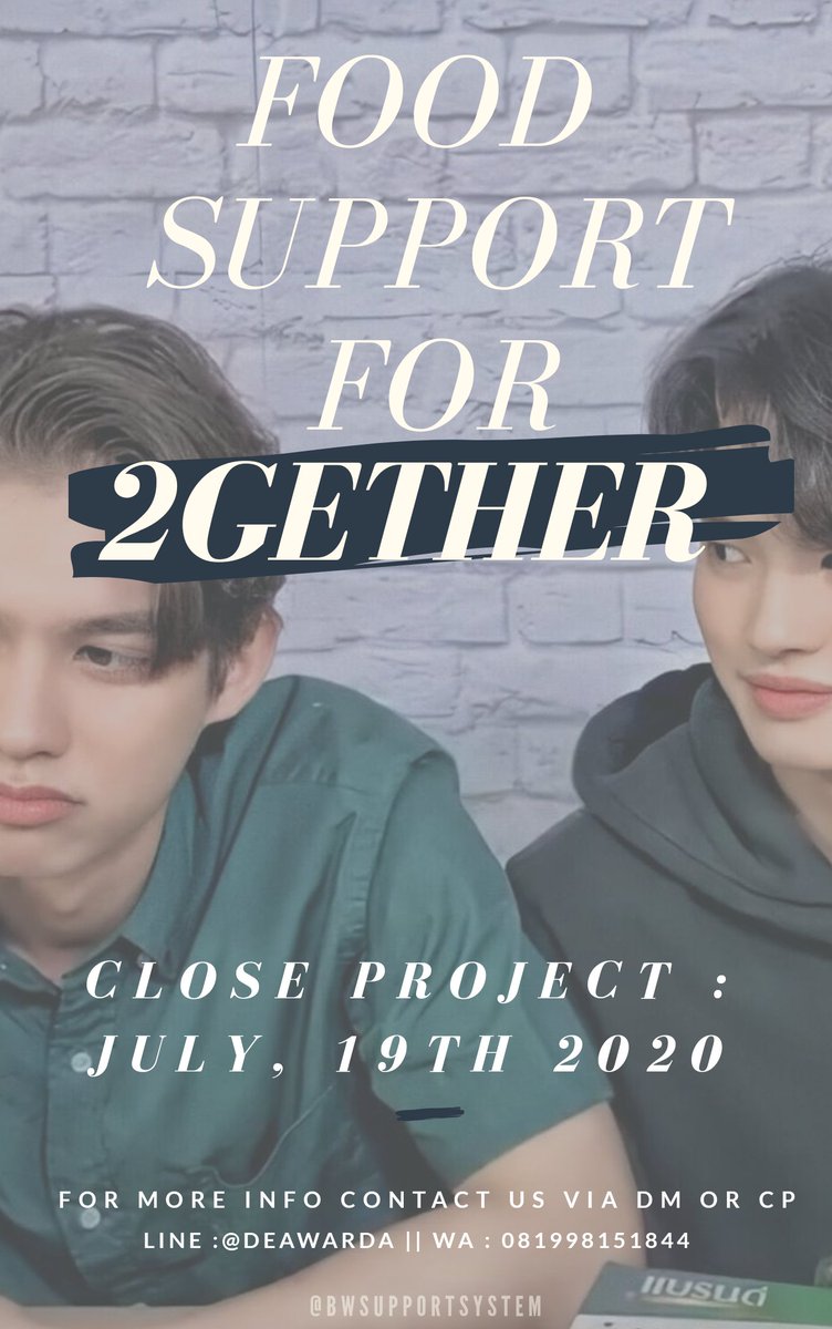 BWSupportSystem's tweet photo. Just like LOVE with 4 alphabets, there's only 4 days left before the closing date of “𝘍𝘰𝘰𝘥 𝘚𝘶𝘱𝘱𝘰𝘳𝘵 𝘧𝘰𝘳 2𝘎𝘦𝘵𝘩𝘦𝘳”!!

Project will be closed at July,19th 2020.
For all BrightWin INA fans come &amp; join us to show our love!!

Contact us via DM or CP for more info😊❤ https://t.co/x5MMtDa76q
