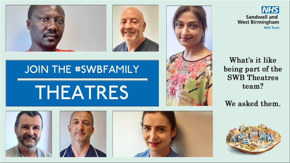 We're currently hiring for Band 5/6 positions within #Theatres and are offering flexible online interviews. Click here for more: jobs.nhs.uk/xi/vacancy/916…

But what's it like being a part of the Theatres team at SWB? We decided to ask them: youtu.be/ntGCVZZR_hY #nhs #nhsjobs