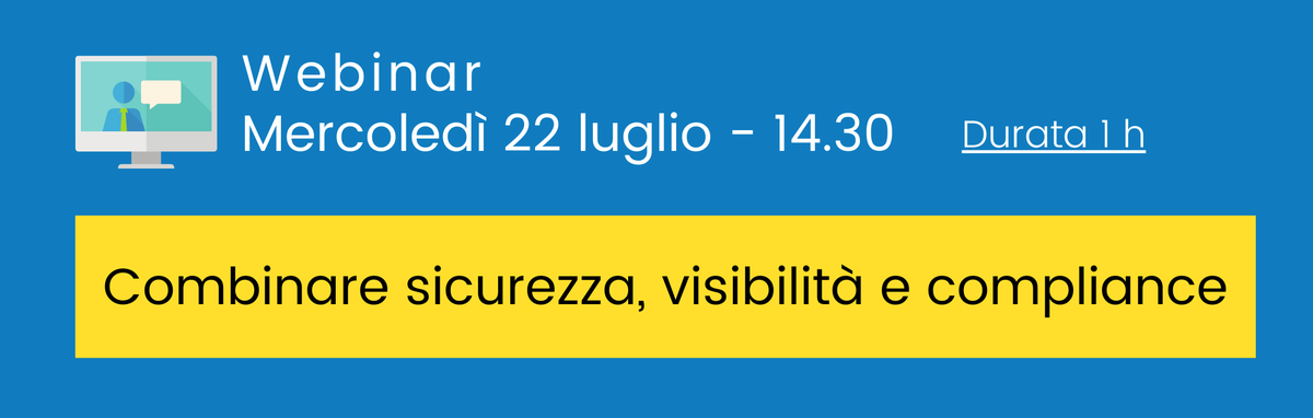 isabinformatica's tweet photo. 💻 WEBINAR: Combinare sicurezza, visibilità e compliance - https://t.co/qVrKCTRqDb https://t.co/wcG9XL8saJ