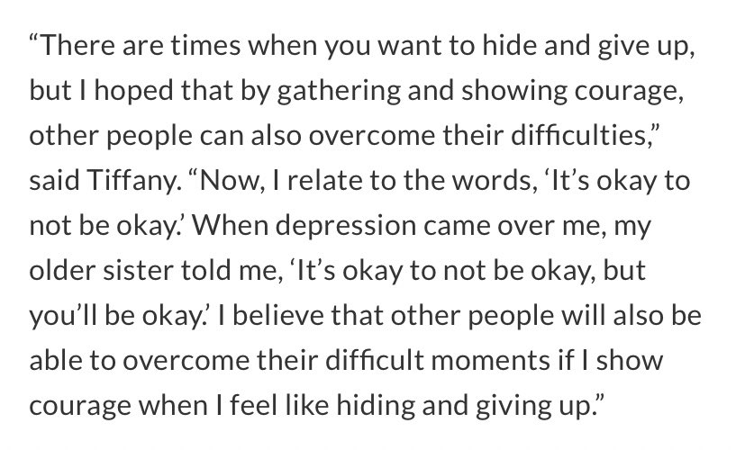 Tiffany Young the former girls gen member is a huge advocate for the lgbt+ community and those with mental health issues, last month she also made a huge donation to blm. tiffany stresses the importance of happiness and encourages fans to take breaks from social media to heal