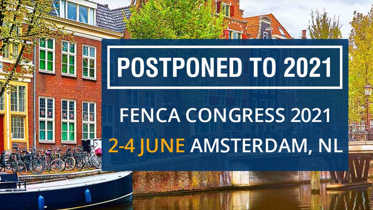 FederationFENCA's tweet photo. Due to the COVID 19 pandemic, we unfortunately had to decide to postpone our congress until 2021.  We look forward to seeing you in Amsterdam from 2 to 4 June! https://t.co/zRrR0HT5xy
