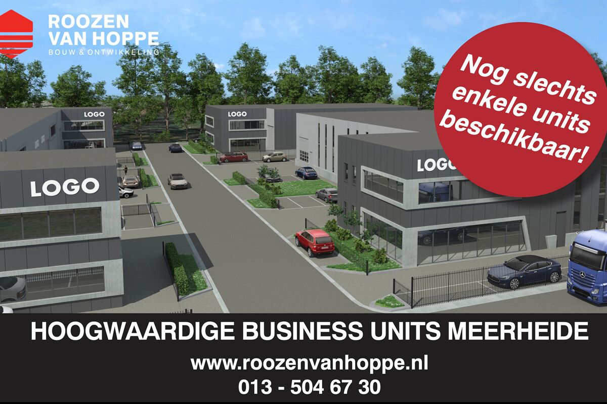 Op bedrijvenpark Meerheide III in Eersel zijn nog enkele hoogwaardige bedrijfsunits beschikbaar! 

De units bestaan uit een bedrijfshal en kantoor en/of showroom. Elke bedrijfsruimte beschikt over een eigen perceel grond met parkeerplaatsen. 

Meer info: ow.ly/698950AyJ3w