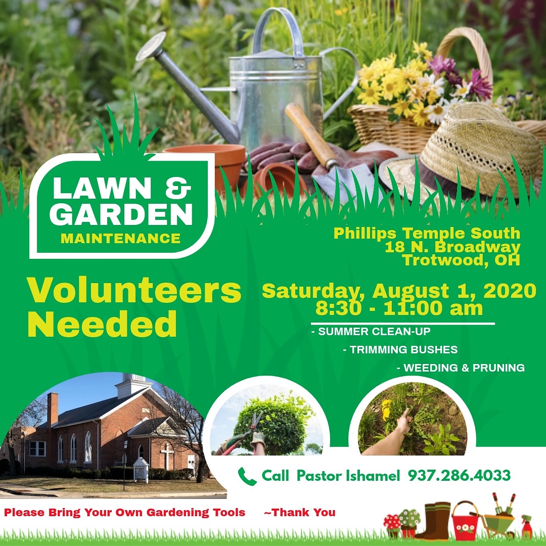 Phillips3620's tweet photo. Please join us for landscape clean up day Saturday August 1, 2020 at Phillips Temple South. 

The contact person is Pastor Ishmael

BRING YOUR GARDENING TOOLS https://t.co/lW2Lwow43X