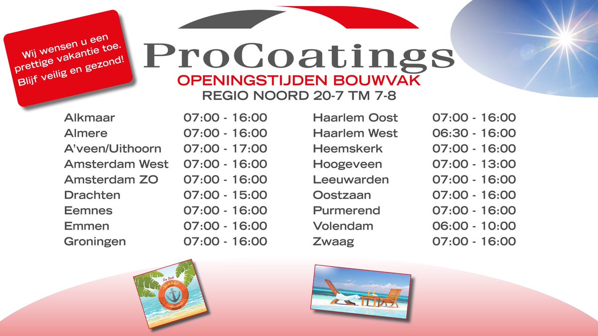 Bouwvak Noord (20/7 tm 7/8)