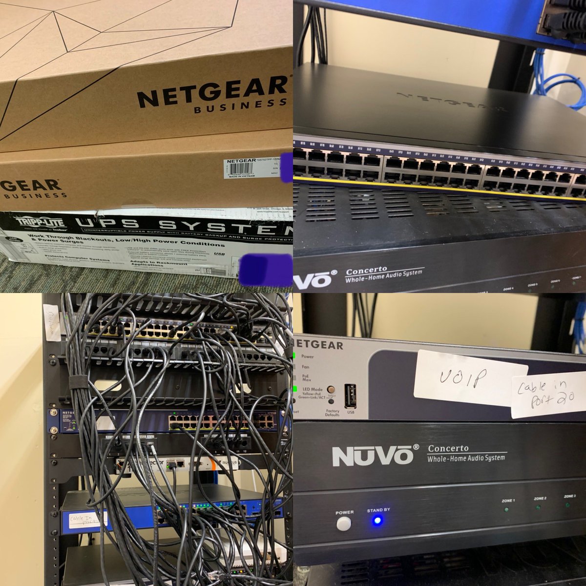 Avera360IT's tweet photo. Replaced 3 faulty switches w/ 2 new ones. Worked out this cabling mess to get this network running. Need business or personal IT? Text/call 346.212.6476 or DM #Avera360IT #netgear #voip #IT #pc #pcrepair #techsupport #network #leaguecitytx #leaguecity #pearland #houston #manvel https://t.co/UJDukt9YQE