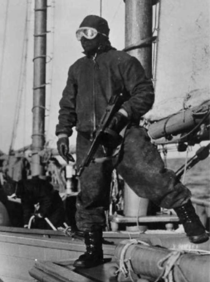 This is the INNER Trump.US Coast Guard corsair crewman, 1940.The "Hooligan Navy."