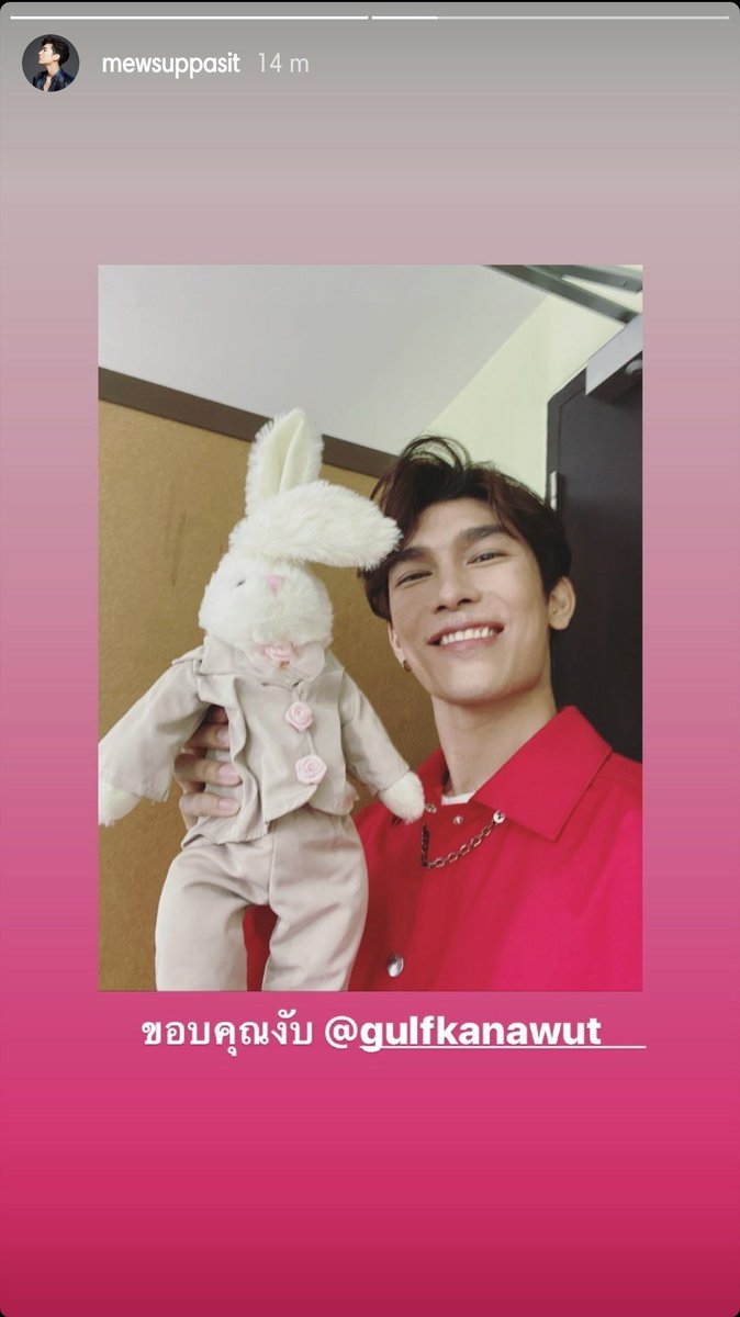 If Gulf didn't meet P'Mew...he probably wouldn't have known that when he passed by a mall and saw one cute rabbit doll, he felt like buying one for him.
