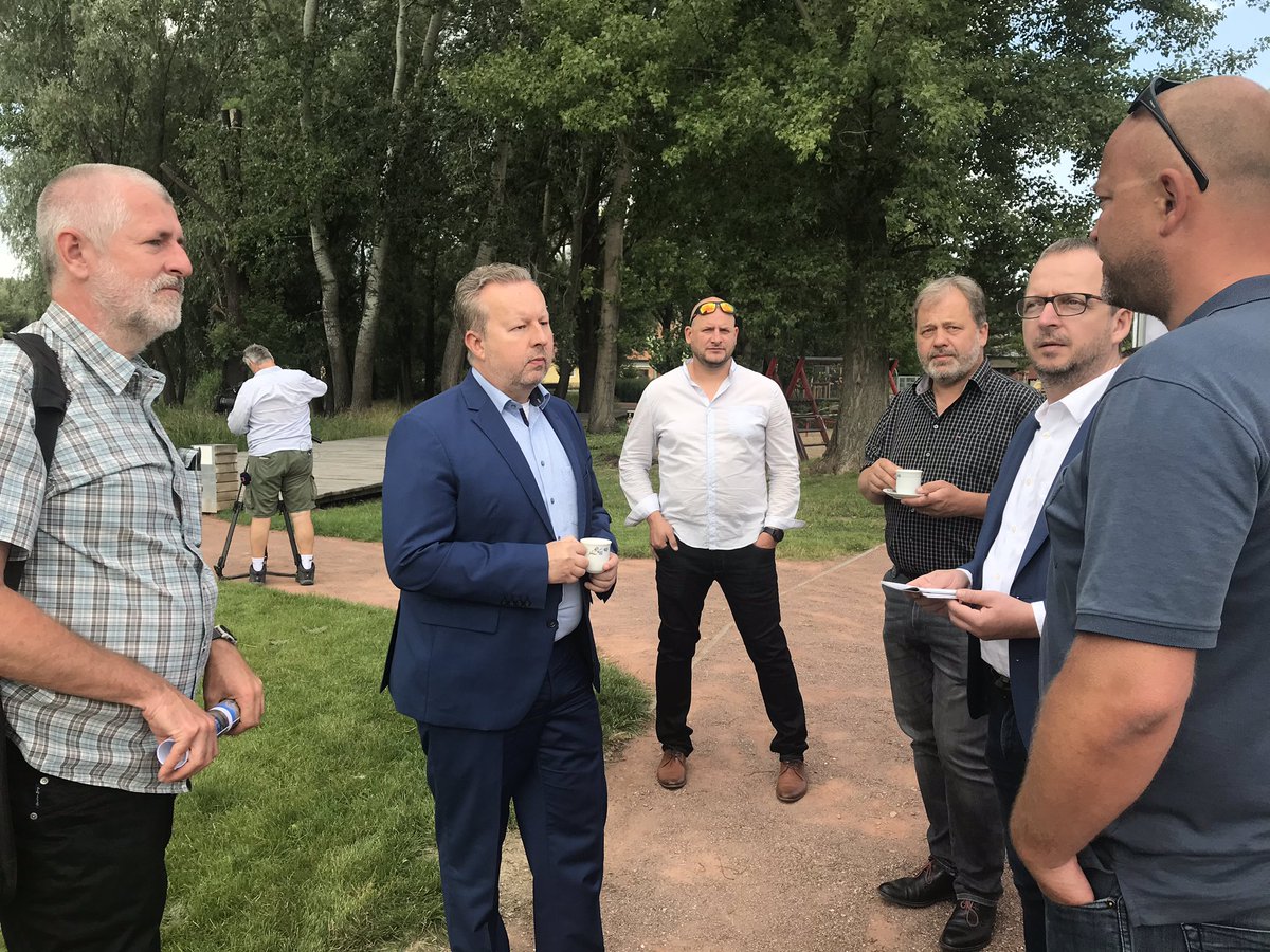 Kucerova_uci's tweet photo. New biotope in the centre of Bratčice, South Moravia. Designed to catch rain water, favourite among children, enabling watering, cooling down its surroundings. Each village in the country should have project similar to this within several years, minister Brabec /ANO/ said. https://t.co/8c6TEfjPfr