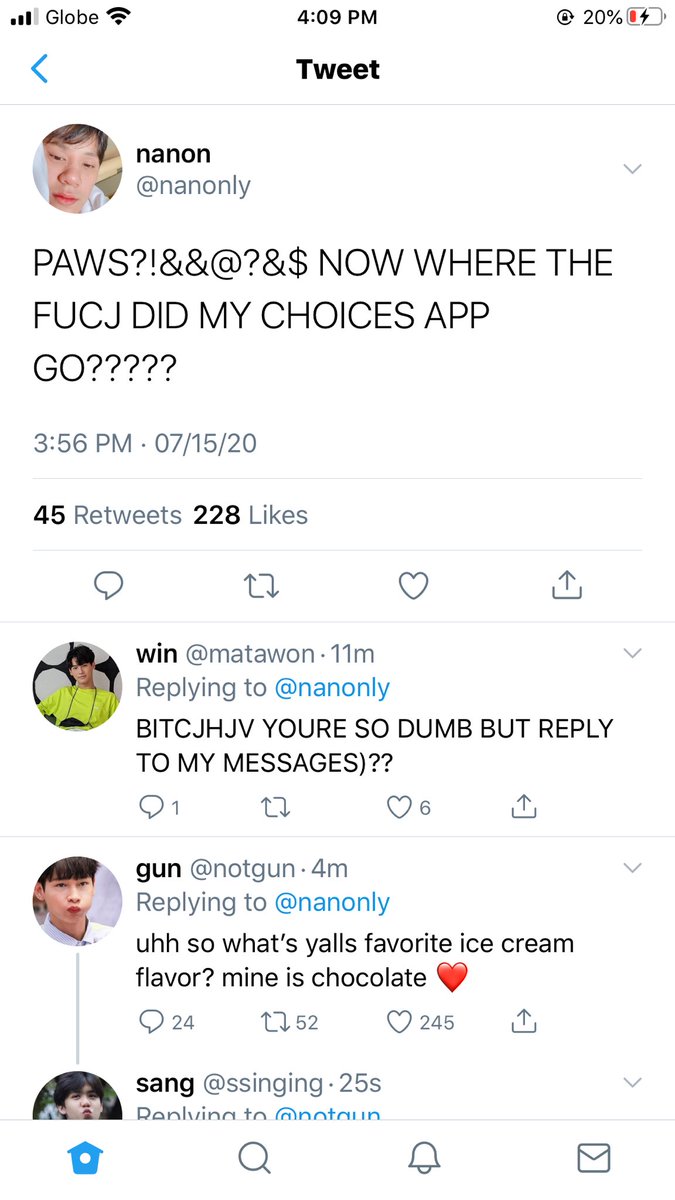 yiboreo's tweet photo. — 𝗰𝗵𝗼𝗶𝗰𝗲𝘀 (namon au)

the app is made for soulmates. you can choose what your soulmate should do and your soulmate can choose too, but it was poorly reviewed because no one found their soulmate yet.

the only way you can know who your soulmate is when the app disappears. https://t.co/KIazPWaW8G