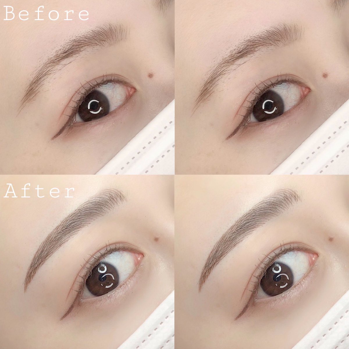 𝑸𝑻𝒂𝒓𝒕𝒎𝒂𝒌𝒆 韓国情報 眉のお悩みはqtに任せてください 先日 韓国にお住まいの日本人新規の方がご来店されました 35万ｗ 3万5000円 新生コースのビフォーアフターになります 眉アート アートメイク 眉 韓国 Qtアート