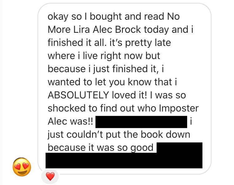lalalopes's tweet photo. When you start receiving DMs like these only 24 hours after your book release. 😳❤️😍😭
Brockies, you AMAZE me!! Thank you so, so much!! I’m over the moon right now... You make me so happy! ❤️❤️❤️
#brockies #alecbrock #alecbrockseries #alecbrockseriesbook2 #nomoreliesalecbrock https://t.co/TMp8DAfxBq