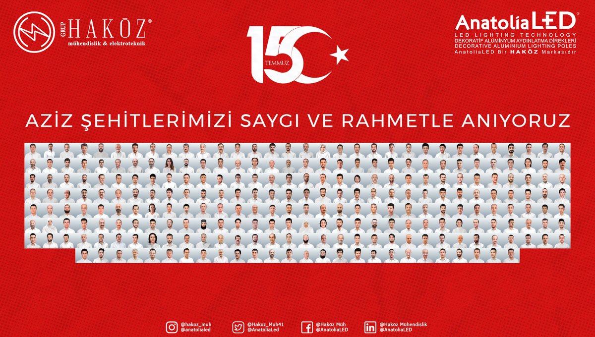 Canımızı Verdik, Canlarımızı Verdik Al Bayrağımızı Yere İndirmedik.
Vatanı, Milleti, Bayrağı ve İslam uğruna gözünü kırpmadan canını feda eden tüm şehitlerimizi rahmetle anıyoruz..
#15Temmuz