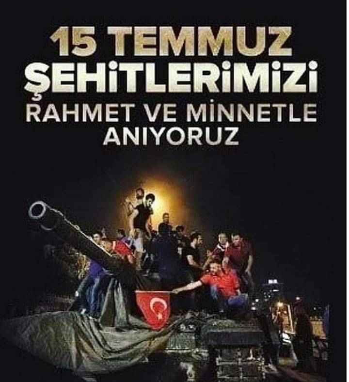 15Temmuz unutmayacaz unutturmayacaz....
🇹🇷🇹🇷🇹🇷🇹🇷🇹🇷🇹🇷