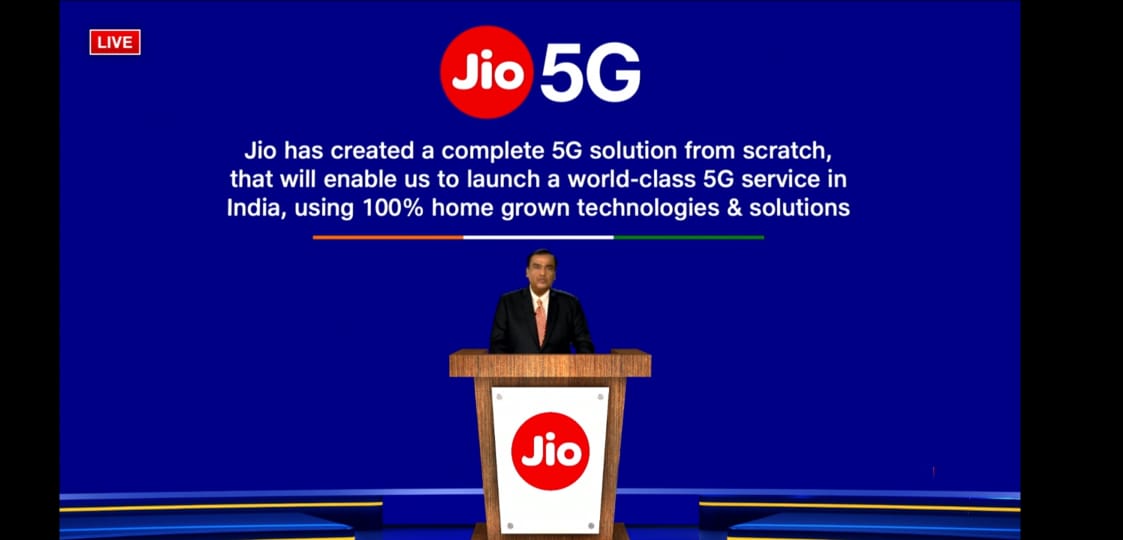 (8/n) Reliance Jio has created a complete 5G solution from scratch! 100% homegrown solution.  #5G  #RelianceAGM  #RelianceJio