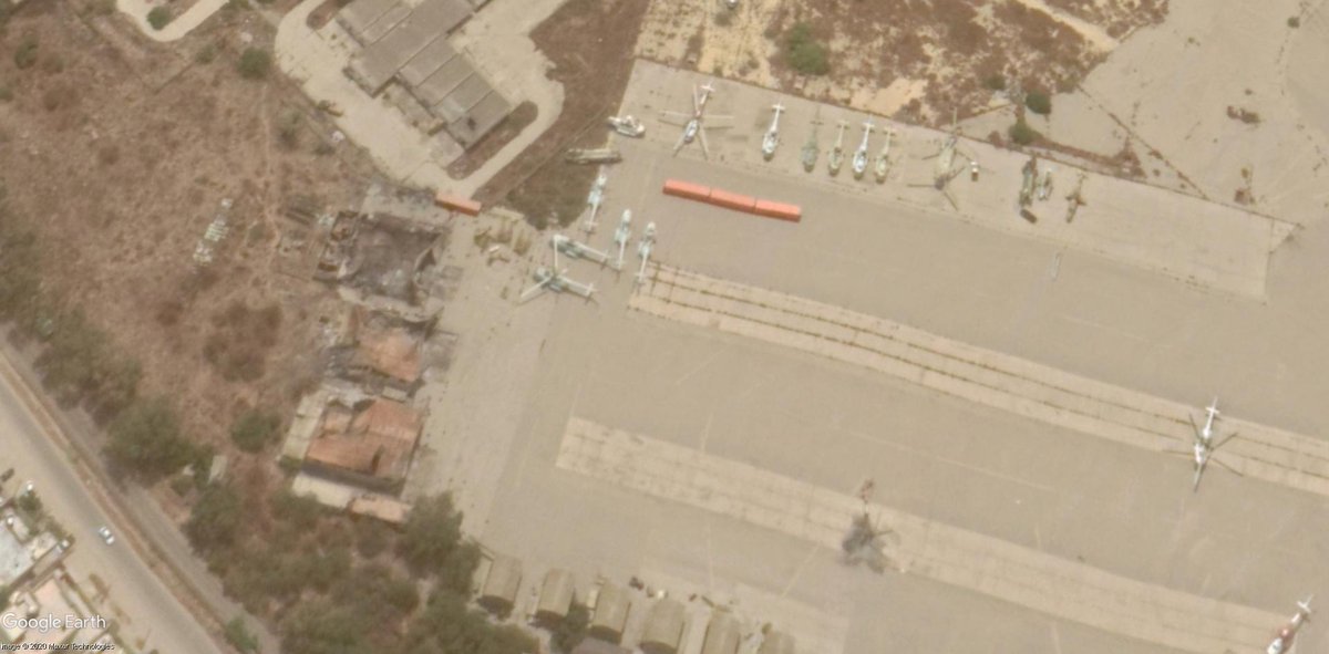 Some interesting details from  #Tripoli Mitiga airport as Google Earth updates imagery now dated 14.06.2020,  #Libya- AD position- Destroyed hangars- KORKUT SPAAG