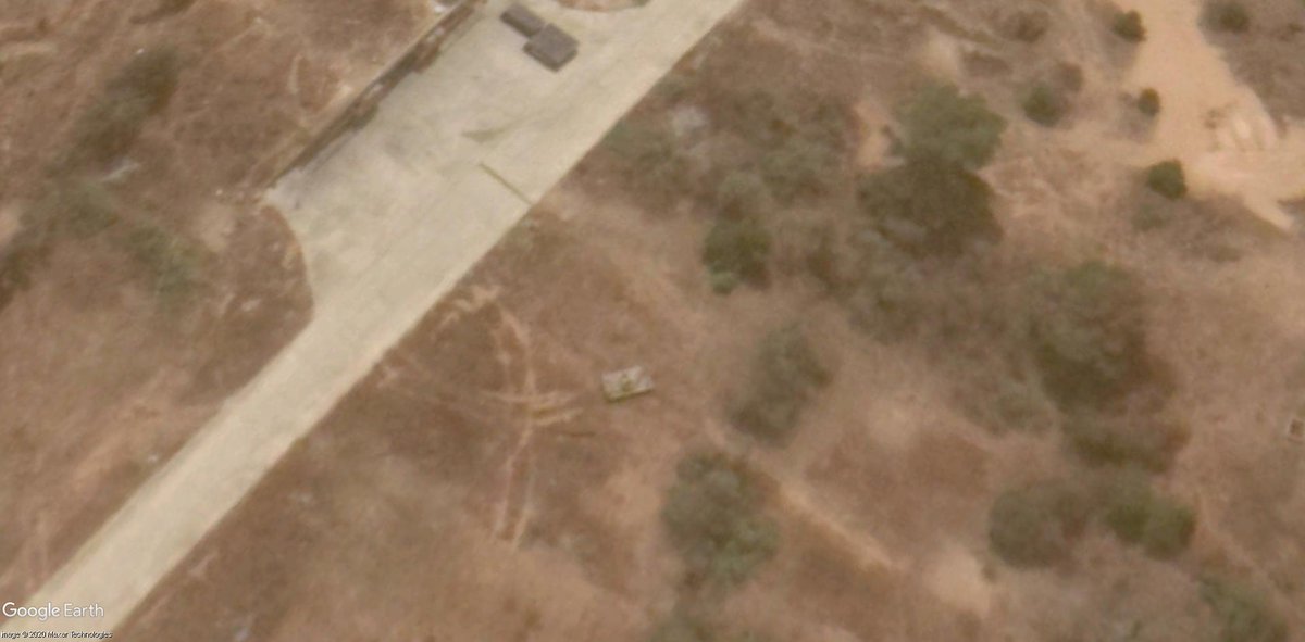 Some interesting details from  #Tripoli Mitiga airport as Google Earth updates imagery now dated 14.06.2020,  #Libya- AD position- Destroyed hangars- KORKUT SPAAG