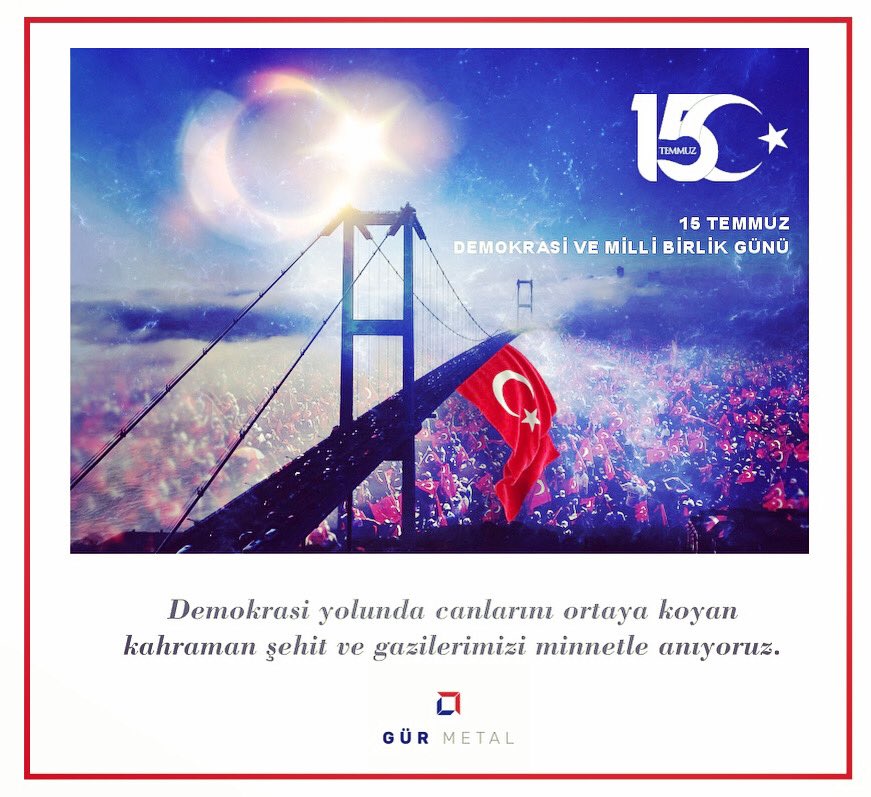Demokrasi yolunda canlarını ortaya koyan kahraman şehit ve gazilerimizi minnetle anıyoruz. #15Temmuz 🇹🇷