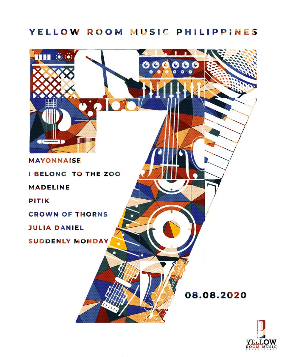 yrmusicph's tweet photo. YELLOW ROOM MUSIC PHILIPPINES
7TH ANNIVERSARY THANKSGIVING CONCERT
AUGUST 08, 2020

Catch performances by:
• @mayonnaisemusic
• @ibelongtothezoo 
• @madelinemusicph
• @pitikmusic
• @crownofthornsph
• @juliamusicph
• @mondaysuddenly https://t.co/A7zVrfx04a