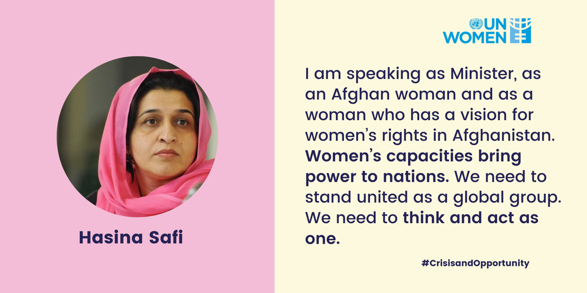unwomenafghan's tweet photo. H.E. @hasina_safi at "Afghan women and peace" our third #CrisisandOpportunity panel. https://t.co/1boQEkAhYj