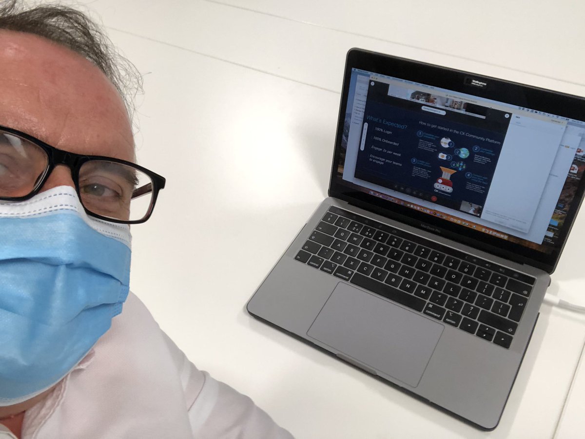 JulianCisco's tweet photo. A First for me to present to Cisco EMEAR wide audience with a mask on😷! Could not believe how hot it gets when I speak!! Brings home what our amazing @NHSuk and Care Workers go through day in day out 🙏 @alistairwildman @pwolfend @CiscoCX #NewNormal https://t.co/gdq37lTucp