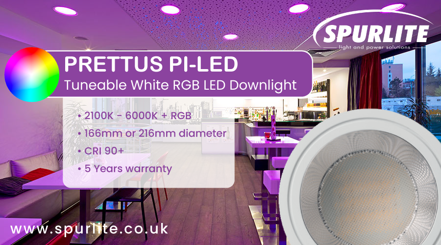 Spurlite's tweet photo. The Prettus PI-LED downlight uses an advanced RGB LED system to produce white colour temperatures of 2100K to 6000K as well as a full spectrum of colours.
https://t.co/JpUtRxB6JN
#lightingdesign #tuneable #downlight #RGB #LED https://t.co/NpAcQubD2N