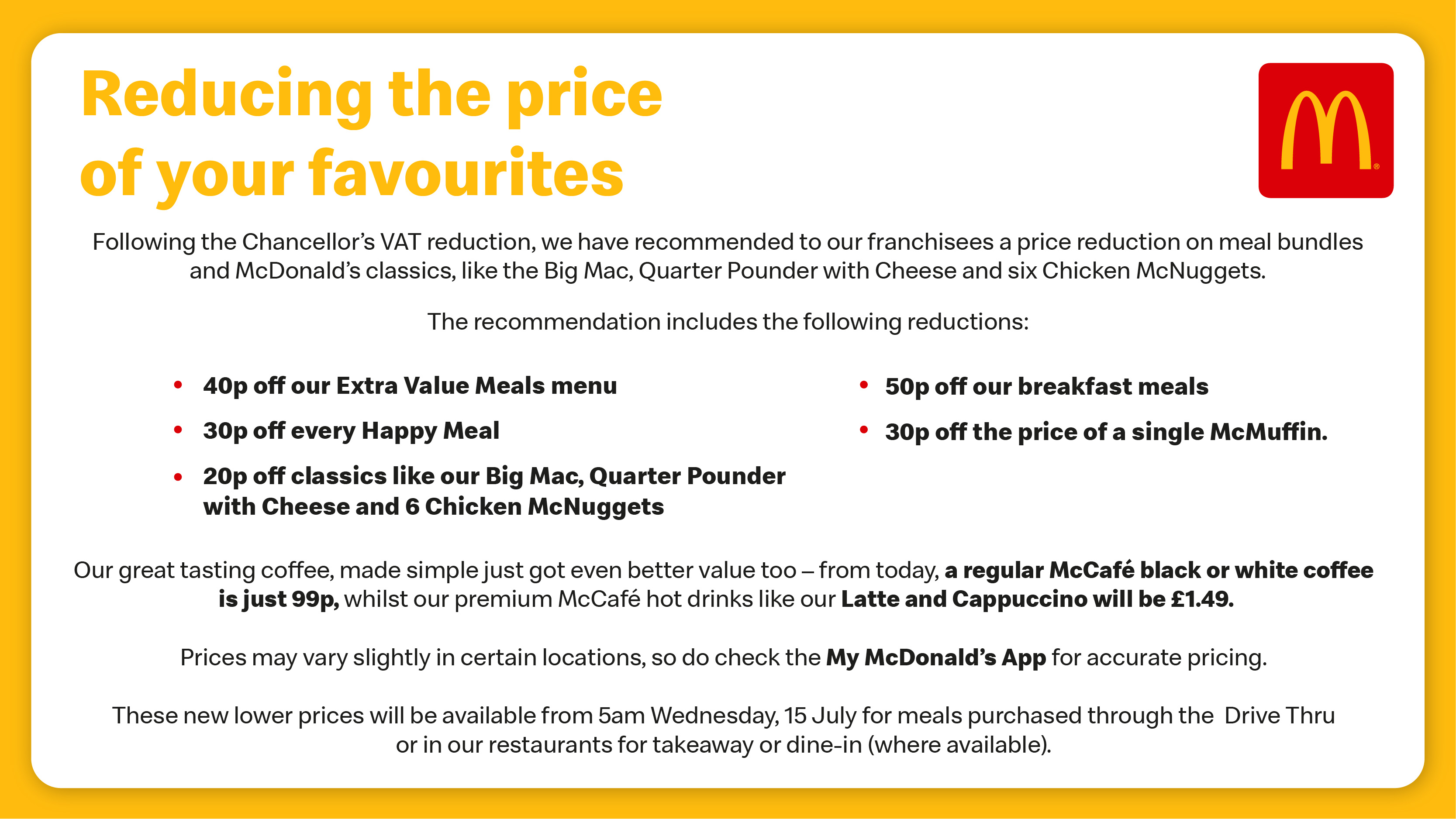 Mcdonalds reduced 2024 menu prices