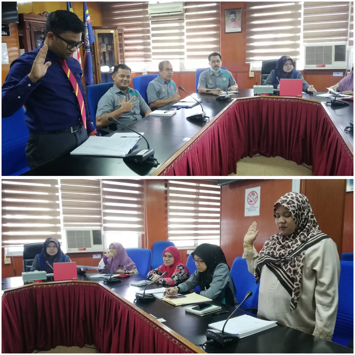 jpnkelantan's tweet photo. Majlis Penyerahan Surat Penempatan bagi pegawai baru KP29 dan ikrar Aku Janji Perkhidmatan Awam bersama Pengarah dan Pengurusan JPN Kelantan.
Tahniah diucapkan dan Selamat Bertugas..
#jpnm
#rakyatdihatijpn https://t.co/8XEtyqkFcK
