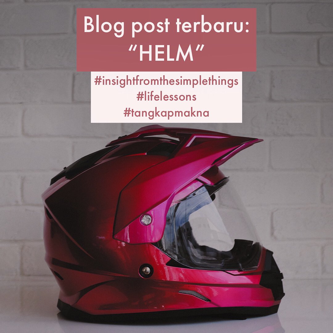 Barusan saya posting cerita dari helm saya. Semoga menginspirasi. Klik yuddyhartono.blogspot.com/2020/07/helm.h… #insightfromthesimplethings #lifelessons #tangkapmakna