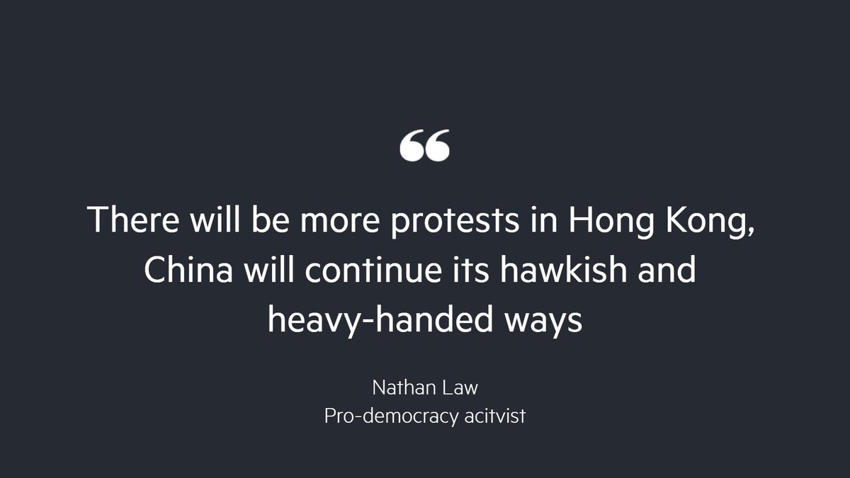 Nathan Law, a prominent pro-democracy activist in Hong Kong, called on  western countries to impose sanctions on Chinese officials. He fled to the  UK after Beijing imposed a national security law, which
