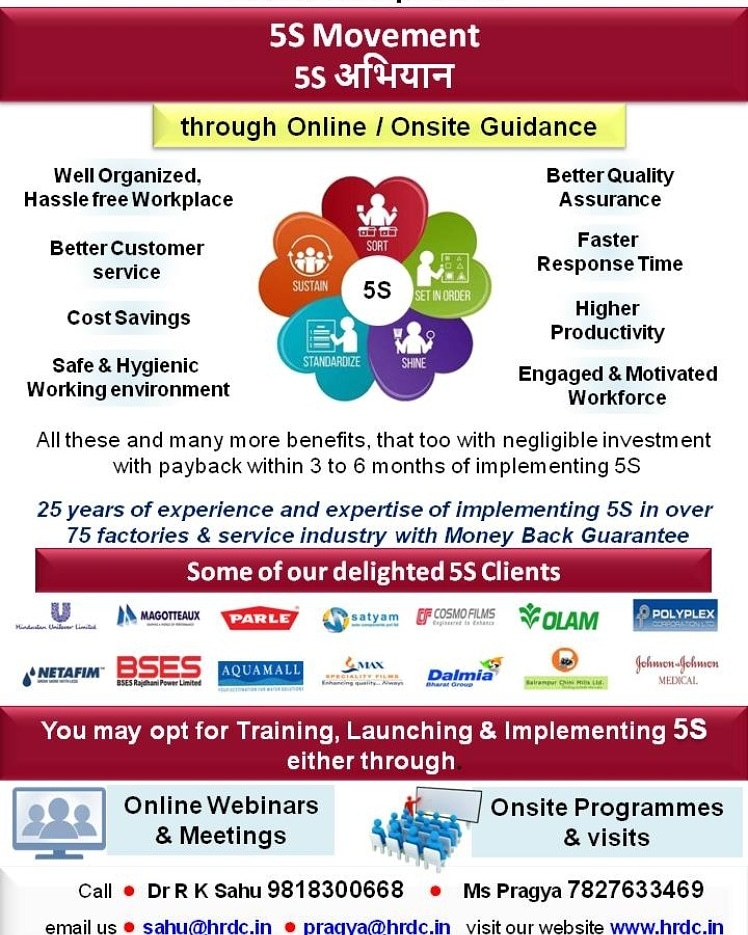 pbhrdc's tweet photo. 5S : A simple but most profitable tool for Operational Excellence with negligible investment.#5S #5Simplementation #5Sonlinetraining #5Sonlineimplementation
@hrdc_delhi https://t.co/2ftqkXuu1u https://t.co/6DntODOU1l