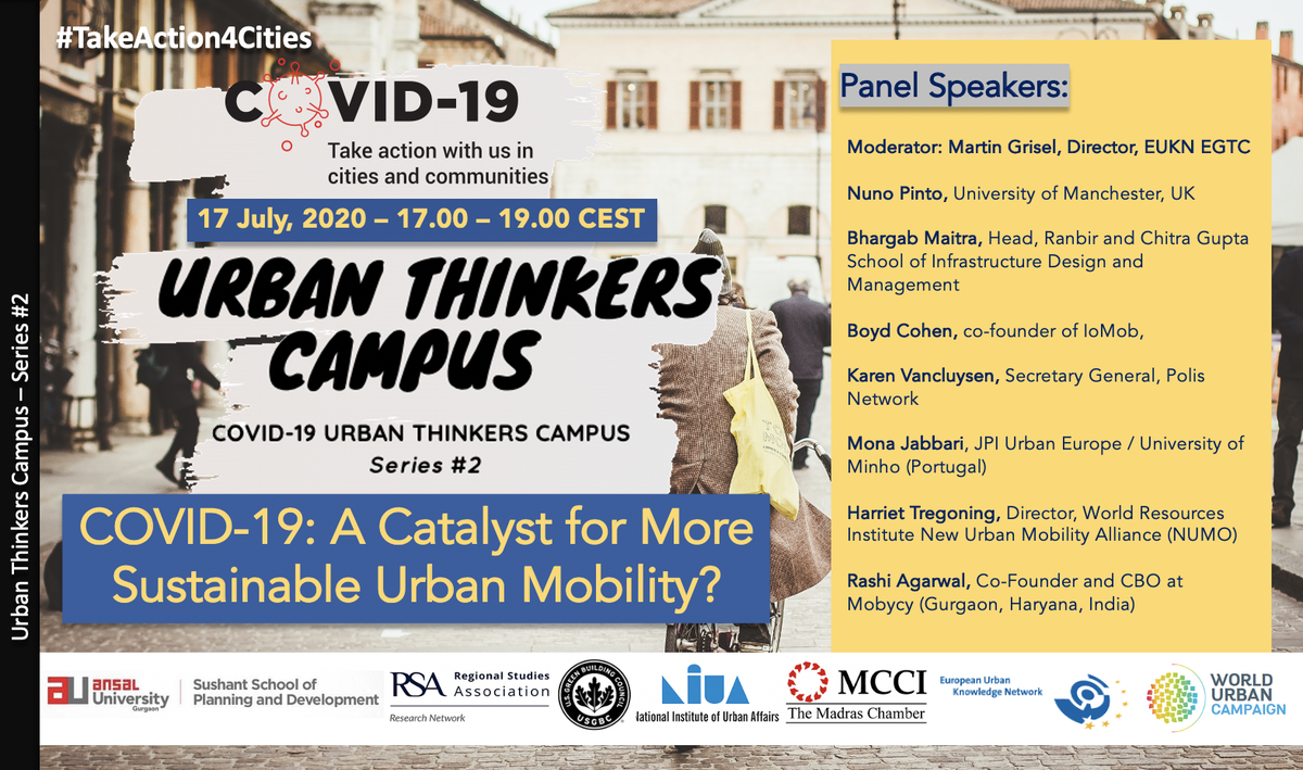 EUKN_EGTC's tweet photo. We're delighted to announce that Harriet Tregoning, Director of @WorldResources @NUMOalliance, will join us as the 7th speaker for this Friday's #UrbanThinkersCampus webinar on #sustainablemobility. Register: https://t.co/TuUuMa7AkE #TakeAction4Cities #transport #urbanplanning https://t.co/BSJfOPhcIH