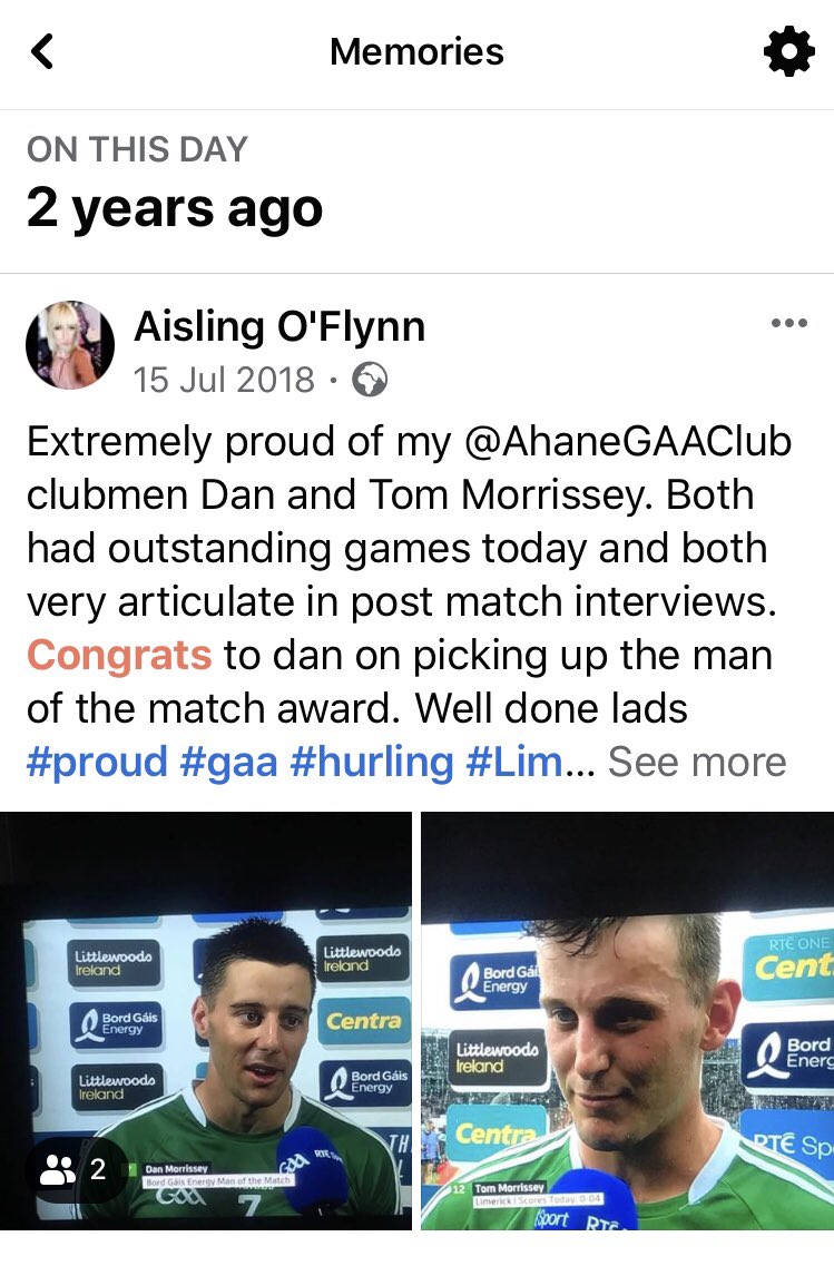 Limerick_chicky's tweet photo. Love when these #OnThisDay memories pop up. Limerick beat Kilkenny in the all Ireland hurling quarter final. Really looking forward now to the return of club hurling next week and the inter county championship in October #luimneachabu #gaa #hurling #ahane https://t.co/MWHdzRbYnf