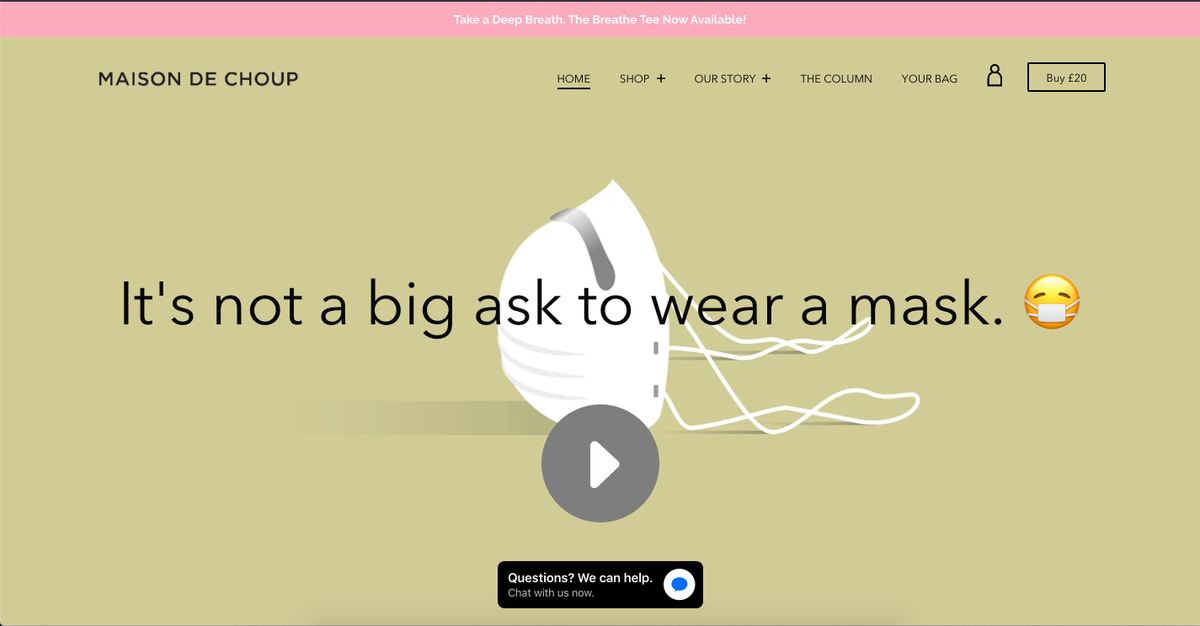 We've changed our homepage strapline. Sorry if it's controversial but we believe in keeping people safe, physically and mentally. 😷 It's not a big ask to wear a mask. #COVID19 #WearADamnMask