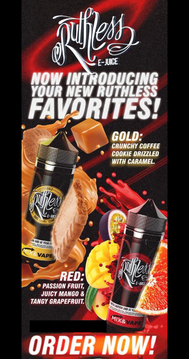 ecigclouds's tweet photo. Ruthless 100ml E Liquid, New flavours added today
Full range available and in stock!!
#EcigClouds #ruthless #vape #vapelife #vapenation #vapefam #ecig #eliquid #ejuice #instavaperz #vapeagency #vapecommunity #vapestagram #vapeon #vaping #vapers #dripgram #instavape #vapor #subohm https://t.co/6D3lawAPu1