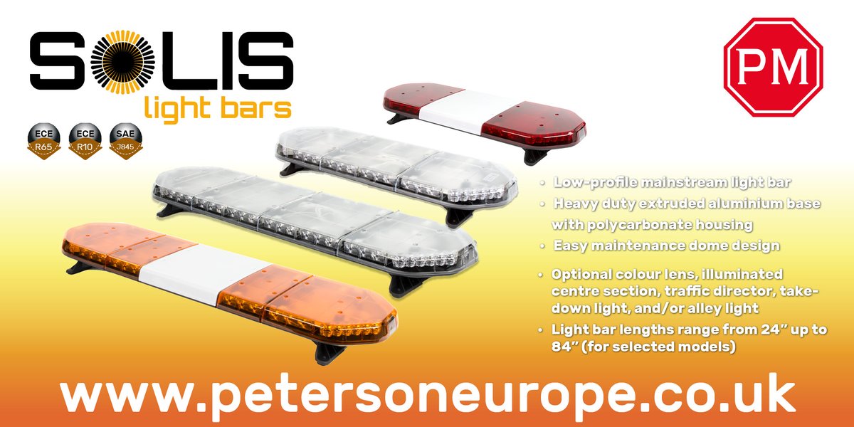Introducing our Solis low profile light bar range. Offering greater value with improved design and build quality...read more> petersoneurope.co.uk/news-2/2019/7/…
#LightBars #Automotive #WednesdayMotivation #LEDLights