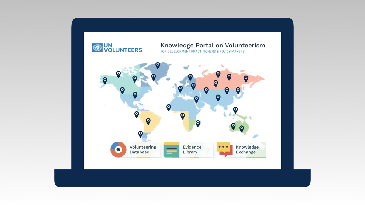 UNVolunteers's tweet photo. Wanna learn about the key data points and features of UNV's pioneer knowledge portal on #volunteerism? 

Tune in on Facebook Live now: https://t.co/iSdi6KloUP https://t.co/Pjv4OjykIQ