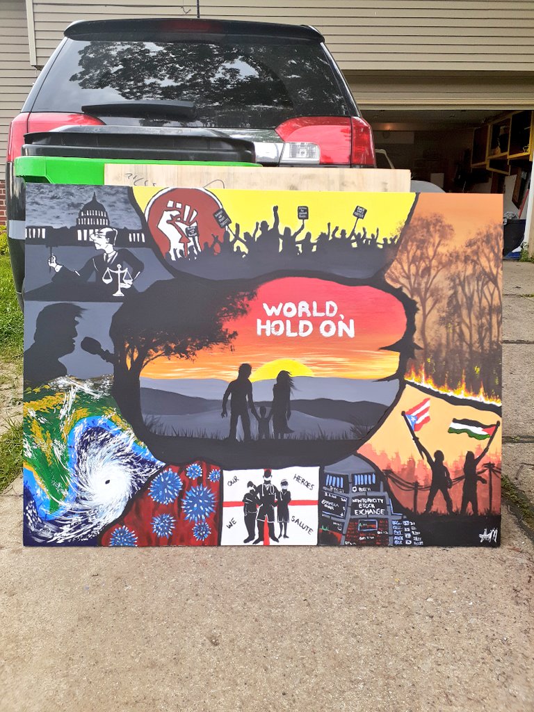 VisionsofSamad's tweet photo. #Portfolioday Hey! I'm sammy. I like to paint and stuff. Here's some of my work from this past year #art #painting #artistsontwitter https://t.co/Td7lE5QADu